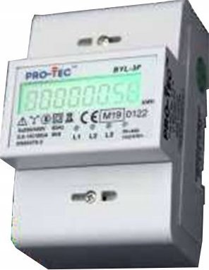 Protec Pro-Tec 3F digitálny elektromer MID BYL-3F 0,5-10(100)A 4200300