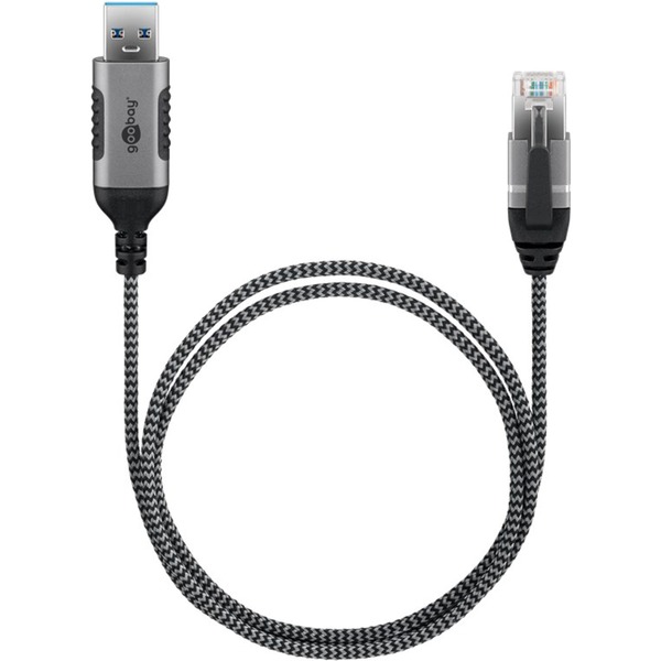 goobay Ethernetový adaptérový kabel USB-A 3.2 Gen1 > RJ-45, Slim