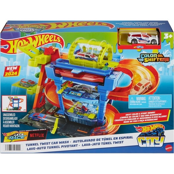 Hot Wheels City Tunnel Twist myčka aut, hrací budova