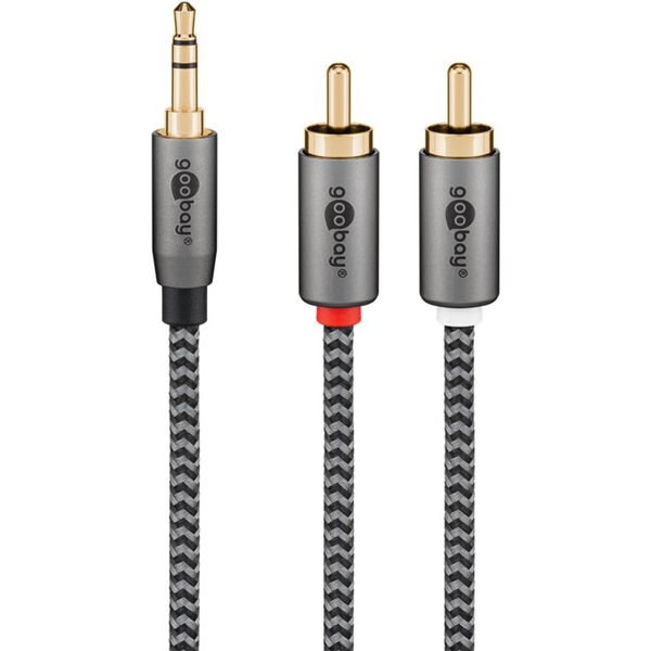 audio adaptérový kabel goobay Plus AUX 3,5mm jack > stereo cinch konektor