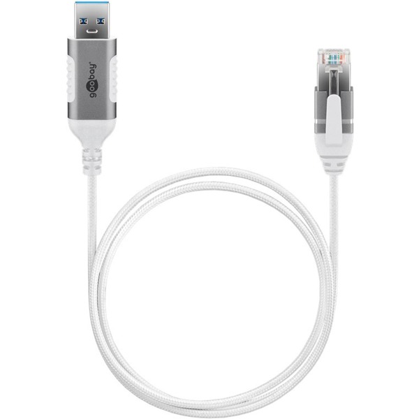 goobay Ethernetový adaptérový kabel USB-A 3.2 Gen1 > RJ-45, Slim