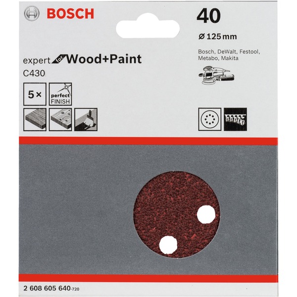 Bosch Sanding Pad EfWP,125mm K40,5x