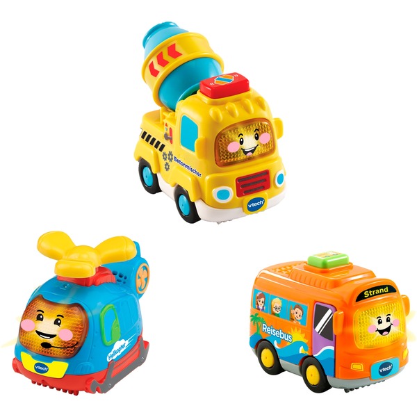 Tut Tut Baby Flitzer - sada 3 kočárků, vrtulník, míchačka na beton, autíčko