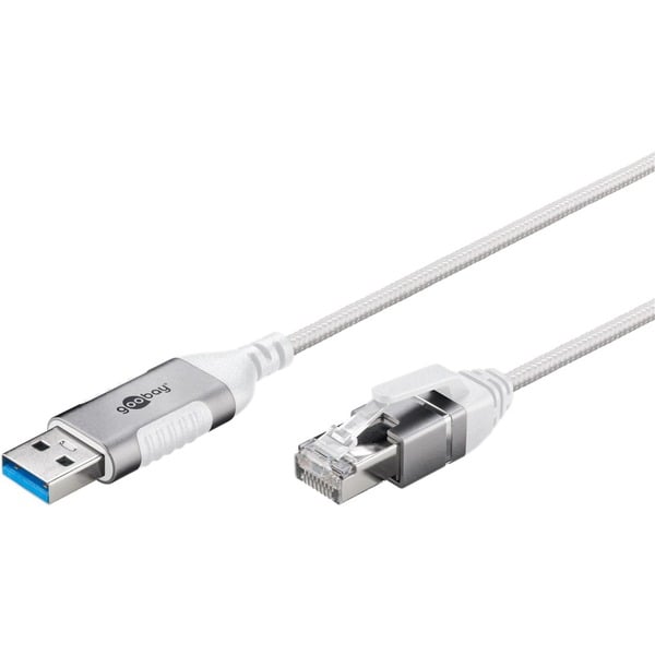 goobay Ethernetový adaptérový kabel USB-A 3.2 Gen1 > RJ-45, Slim