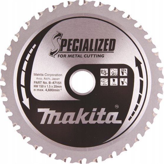 Makita MAKITA KRUHOVÁ PILA 150x20x32z NA KOV