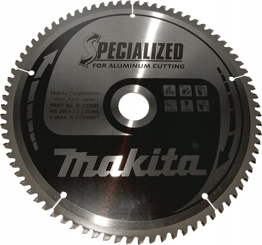 Makita  KRUHOVÁ PILA 260x30x80z SPECIALIZOVANÝ HLINÍK