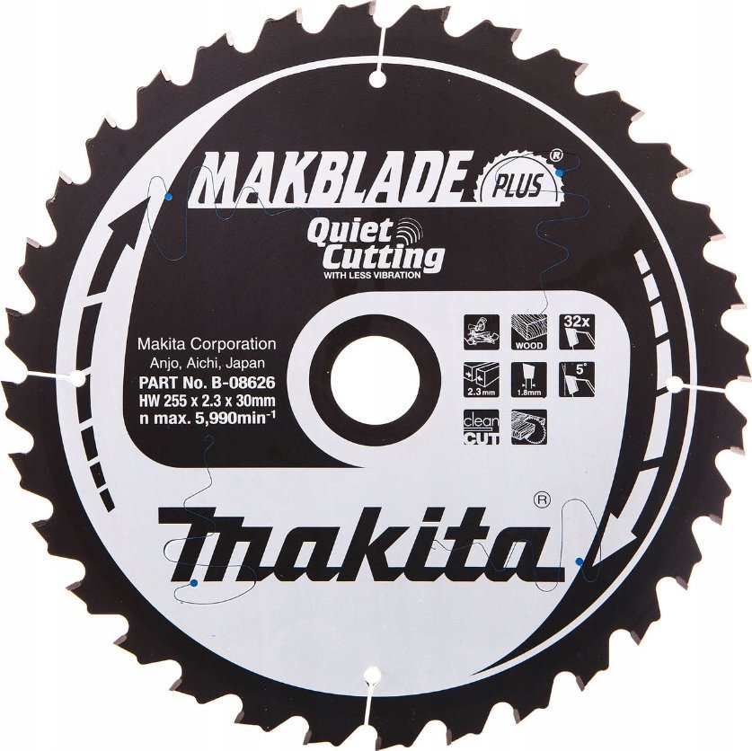 Makita KRUHOVÁ PILA NA DŘEVO 255 x 30mm 32ZUB >>>B-32459