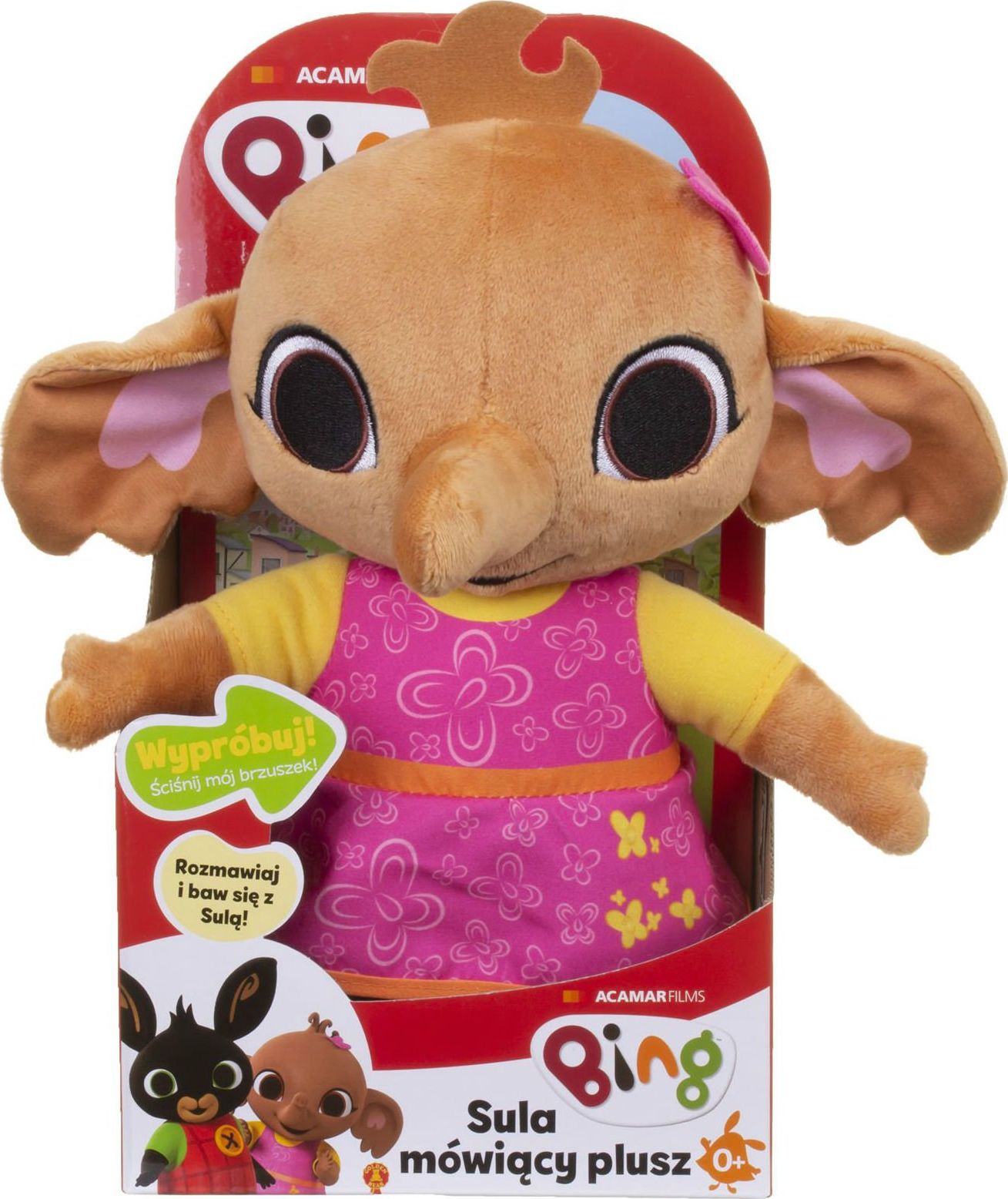 Golden Bear Plyšový maskot slona Binga Zlatý medvěd mluvící polsky 23 cm