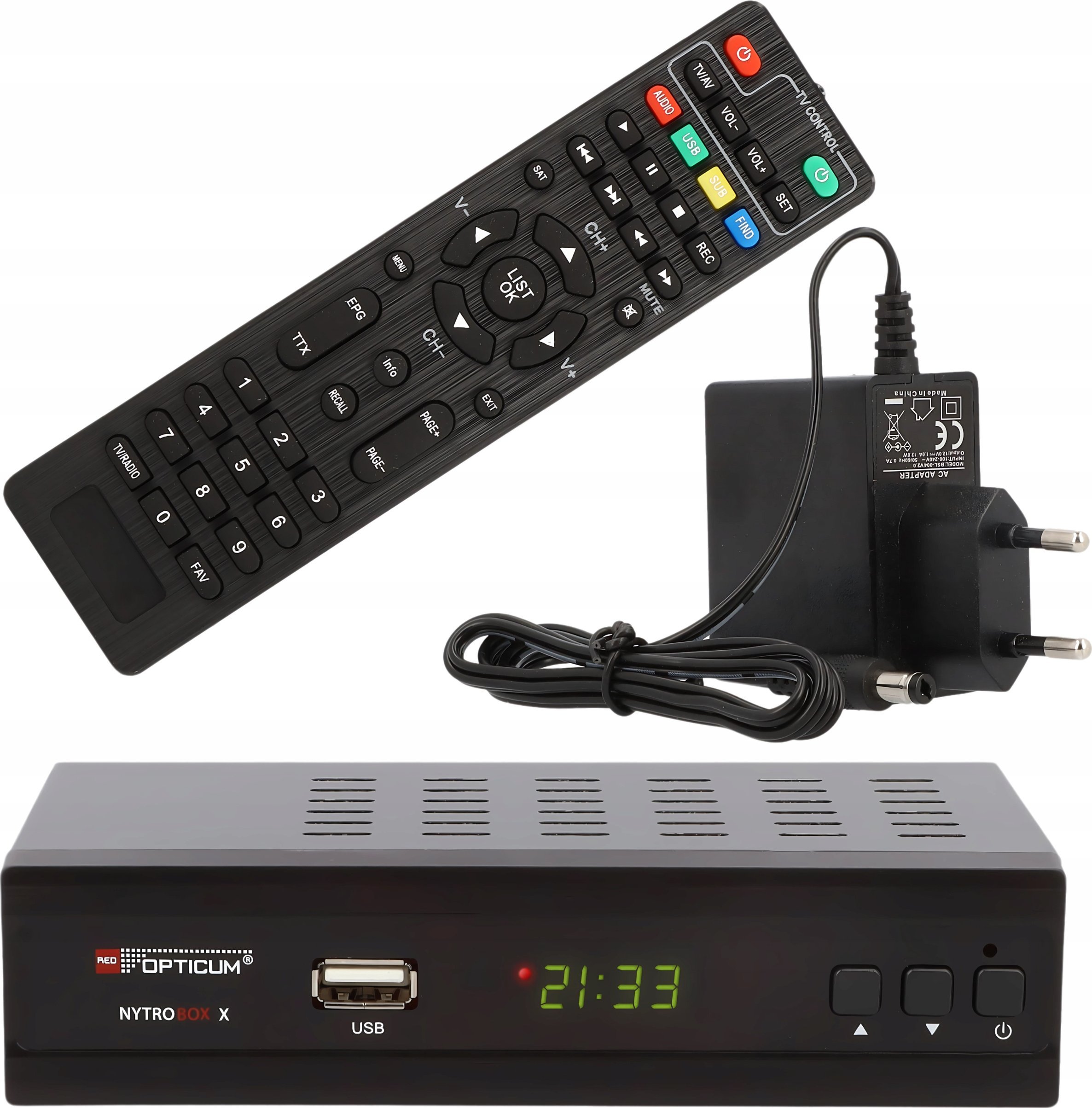 Opticum TV tuner DVB-T2/C přijímač Opticum Red Nytrobox X H.265