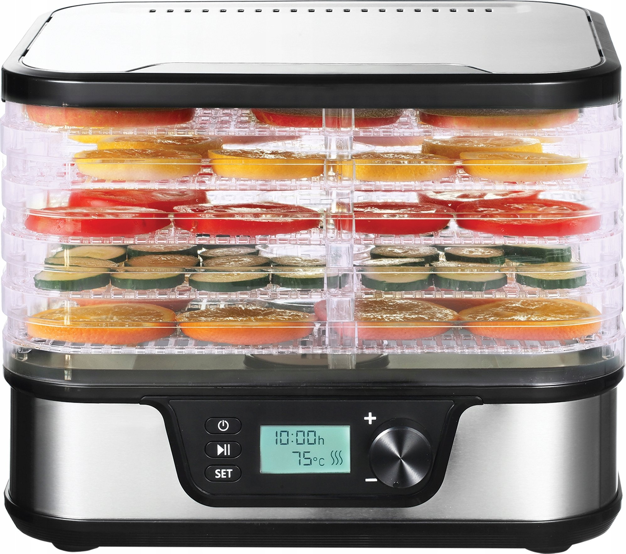 LTC Sušička Sušička LTC na houby, zeleninu, ovoce, maso, kov, 5 táců s displejem, 380 W