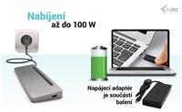 BAZAR - i-tec USB-C Metal Ergonomic 4K 3x Display Docking Station, PD 100W + i-tec Universal Charger 100W (bundle) - Poš