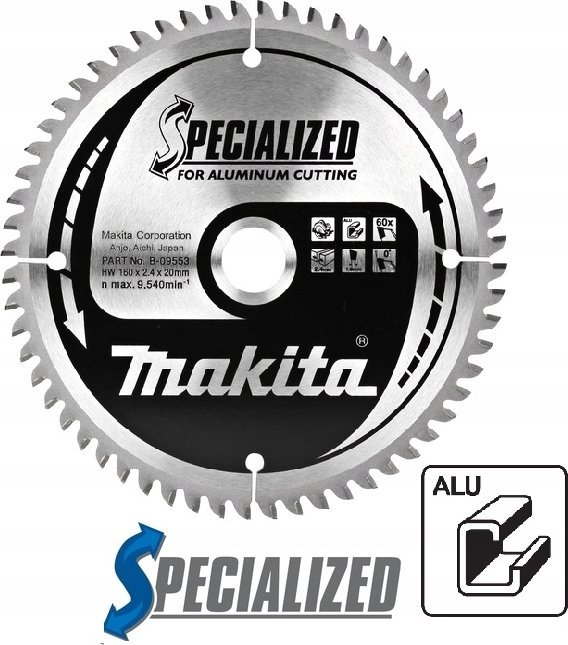 Makita MAKITA KRUHOVÁ PILA 160x20x60z SPECIALIZOVANÝ HLINÍK