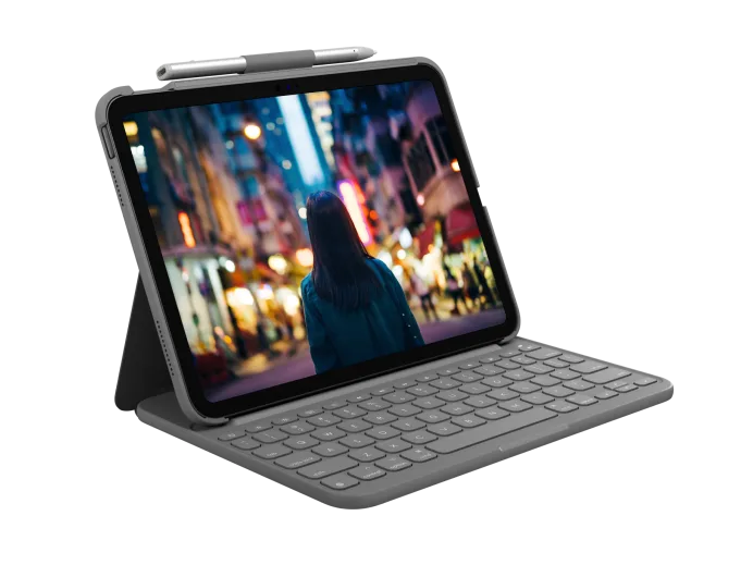 Slim Folio Keyboard Case pre iPad 10th Generation UK Grey