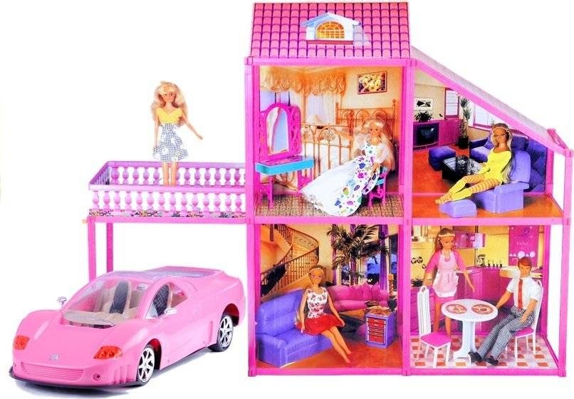 Lean Sport skládací domeček pro panenky 76 cm, auto, příslušenství (3383)