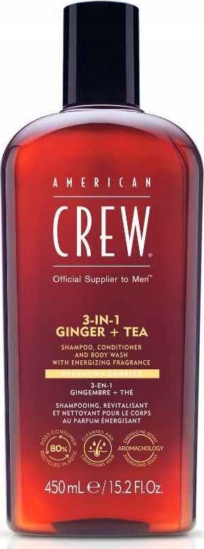 American Crew 3v1 Zázvor + Čaj šampon + sprchový gel + kondicionér v jednom 450ml
