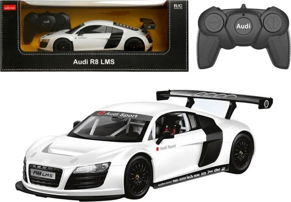 Rastar RC sportovní auto 1:18 na dálkové ovládání Audi R8 bílé barvy