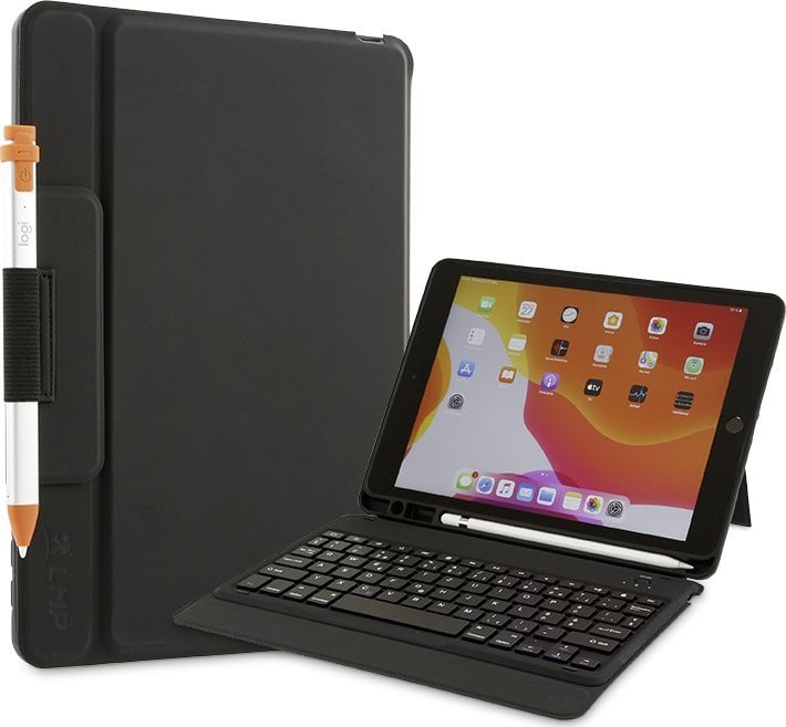 LMP Keyboard ProtectCase pro iPad 10.2 (2019/2020/2021), 7/8/9th Gen, stojánek, magnetická přední klapka, sleep & wake, Pencil/Crayon/, Bluetooth, CH rozložení, černá