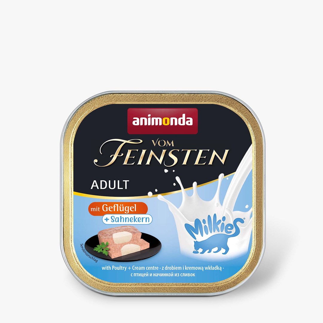 ANIMONDA Vom Feinsten Adult Milkies s drůbeží a smetanovou náplní - mokré krmivo pro kočky - 100g