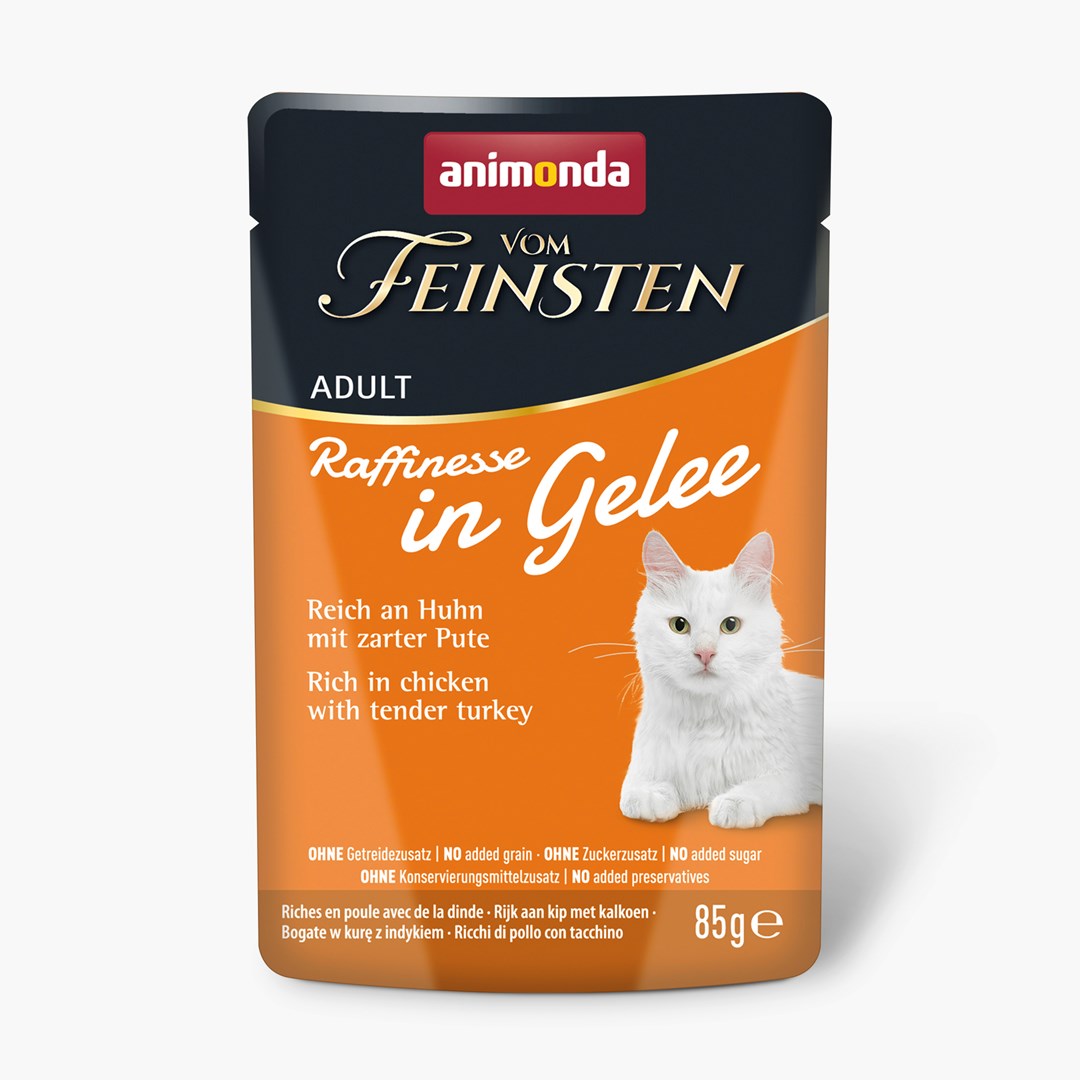 ANIMONDA Vom Feinsten Adult Raffinesse v želé bohaté na Kuře s Krůtou - mokré krmivo pro kočky - 85g