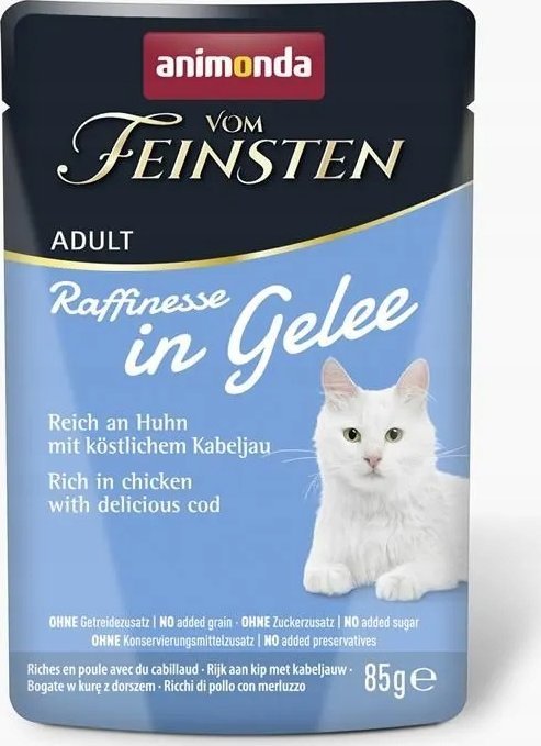 ANIMONDA Vom Feinsten Adult Raffinesse v želé bohatá na kuře s treskou - mokré krmivo pro kočky - 85 g