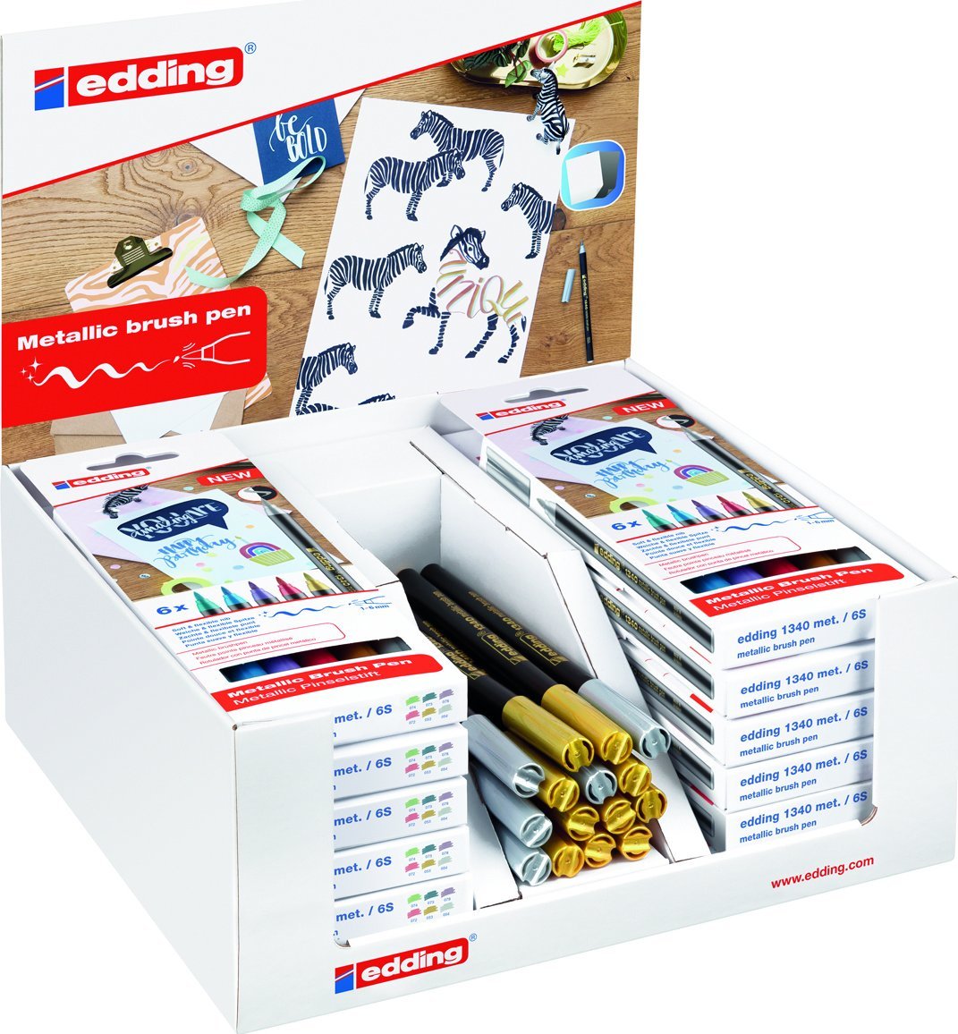 Edding Pen se štětcem e-1340 EDDING, displej, 87 ks, mix barev