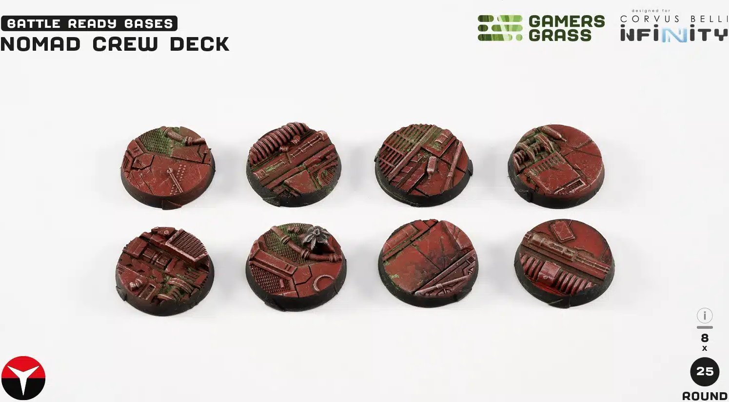Gamers Grass Gamers Grass: infinity - Nomad Crew Deck - kulatý 25mm (8x)