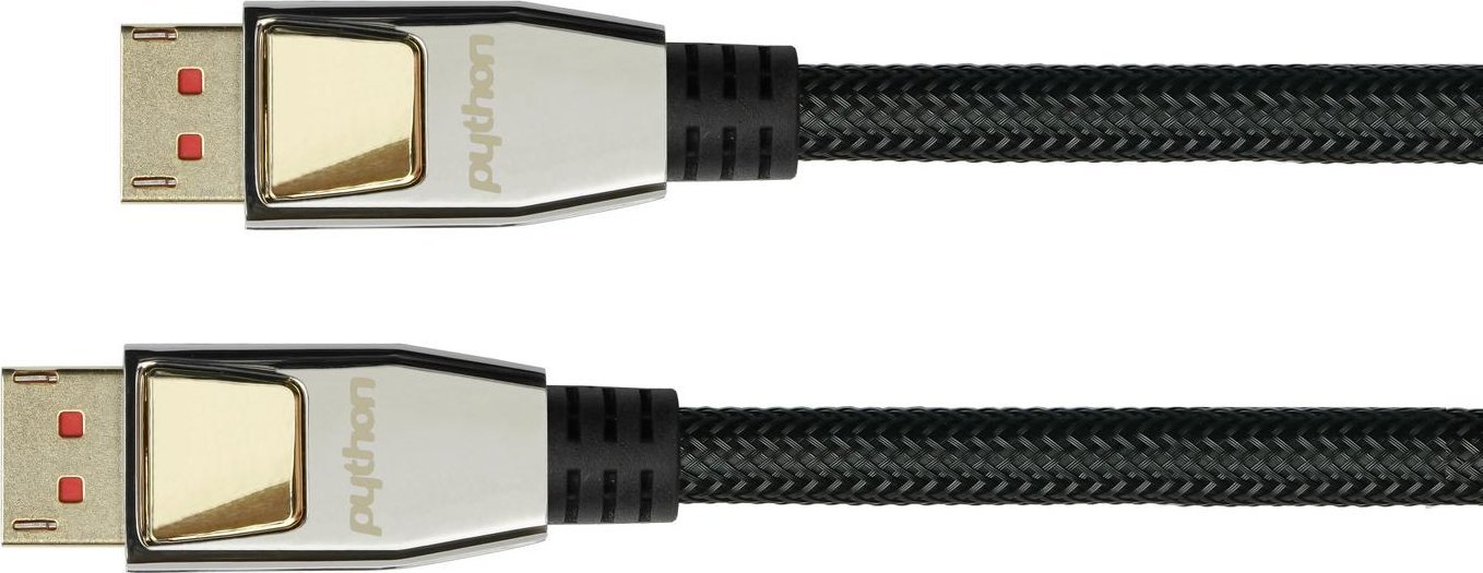 PYTHON Kabel Python DisplayPort 1.4 Nylonový pružný černý kabel 5 m