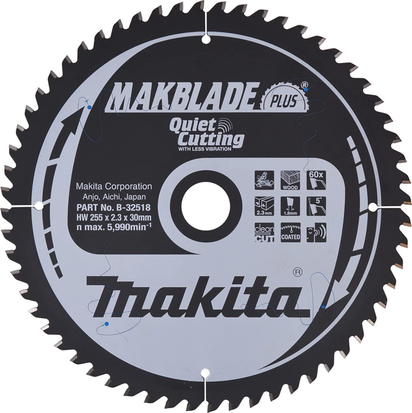 Makita  KRUHOVÁ PILA 255x30x60z MAKBLADE PLUS WOOD