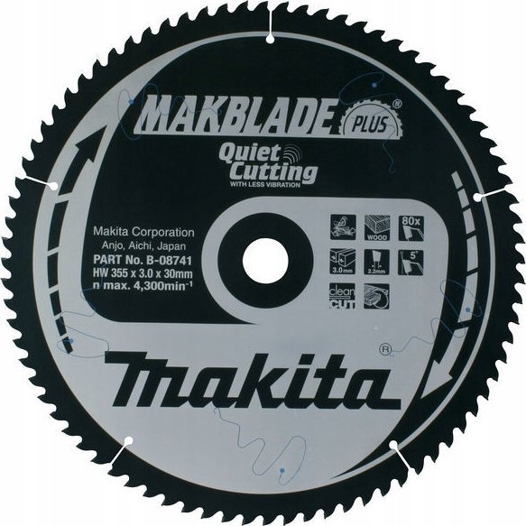 Makita KRUHOVÁ PÍLA 355x30x80z MAKBLADE PLUS WOOD