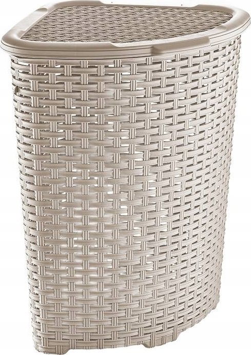 Katex Rohový ratanový koš na prádlo 52l béžový