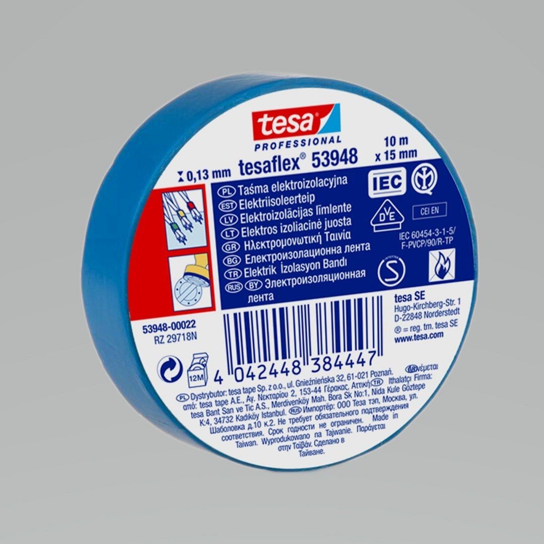 Izolačná páska Tesaflex 53988, modrá, 15 mm x 10 m