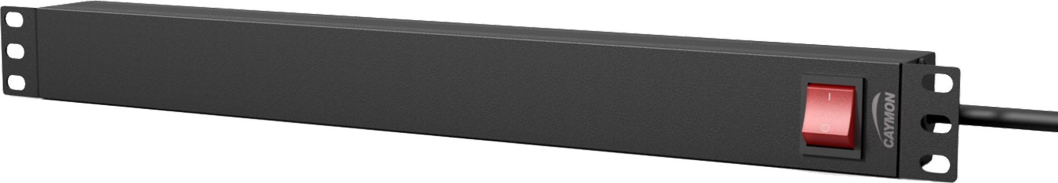 Caymon  PSR119GS/B Power strip 19 – 9 zásuvek německého typu + vypínač vzadu, černý