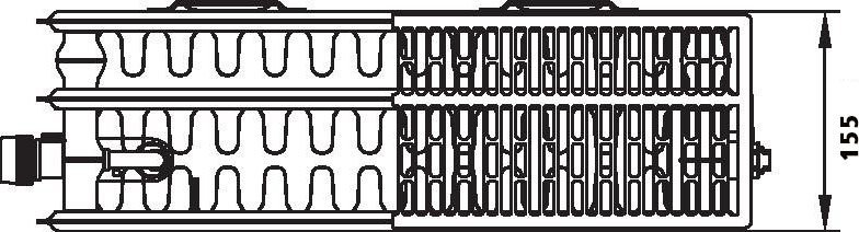 Kermi V 33/900/1200 levý radiátor S PŘÍSTROJEM 2906W Ocelové radiátory V33