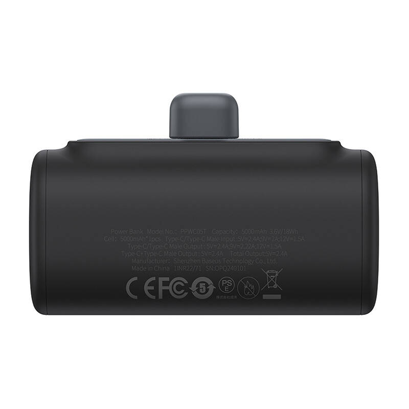 Powerbank Baseus Compact 5000mAh, 20W, USB-C (czarny)