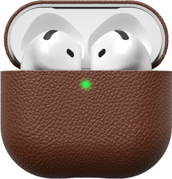 Class and Culture LLC Kožené pouzdro KeyBudz Artisan Series – ochranné kožené pouzdro pro AirPods 4. generace. (přírodní hnědá)
