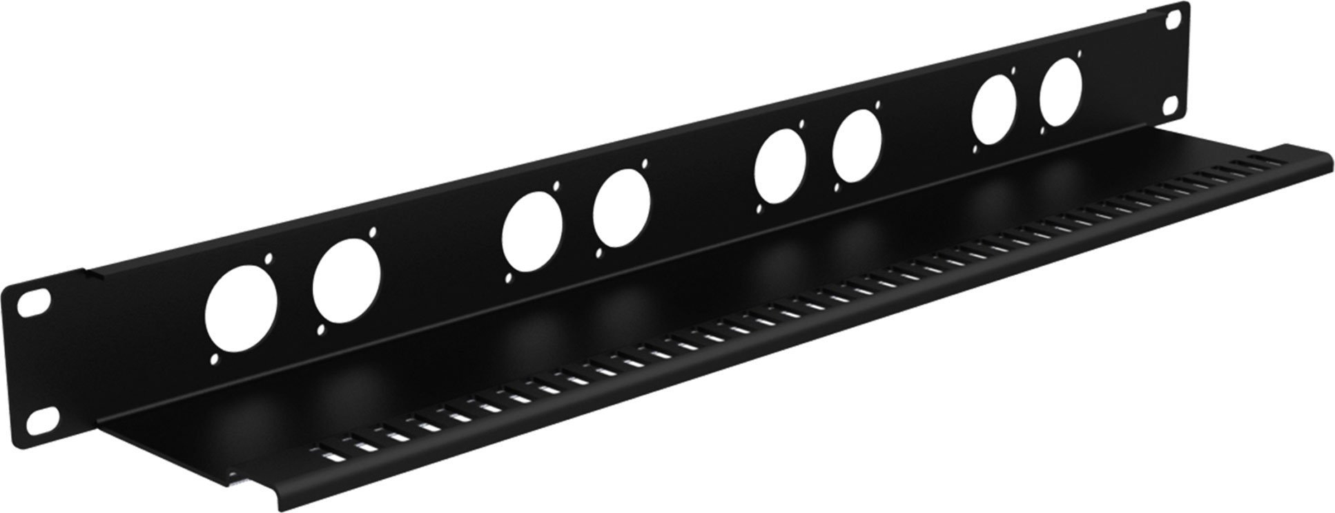 CAYMON BP108T Maskovací panel pro 19  rackové skříně s policí pro odlehčení tahu, 8x D, 1 HE
