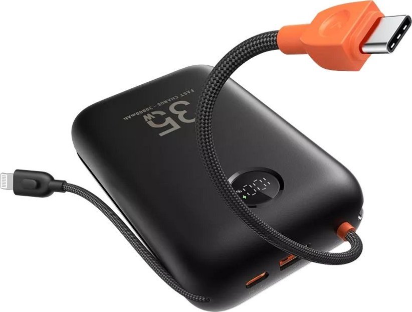 Veger Powerbanka 30000 mAh s vestavěnými kabely Type C / Lightning PD QC3.0 35W K3 (W3018) černá