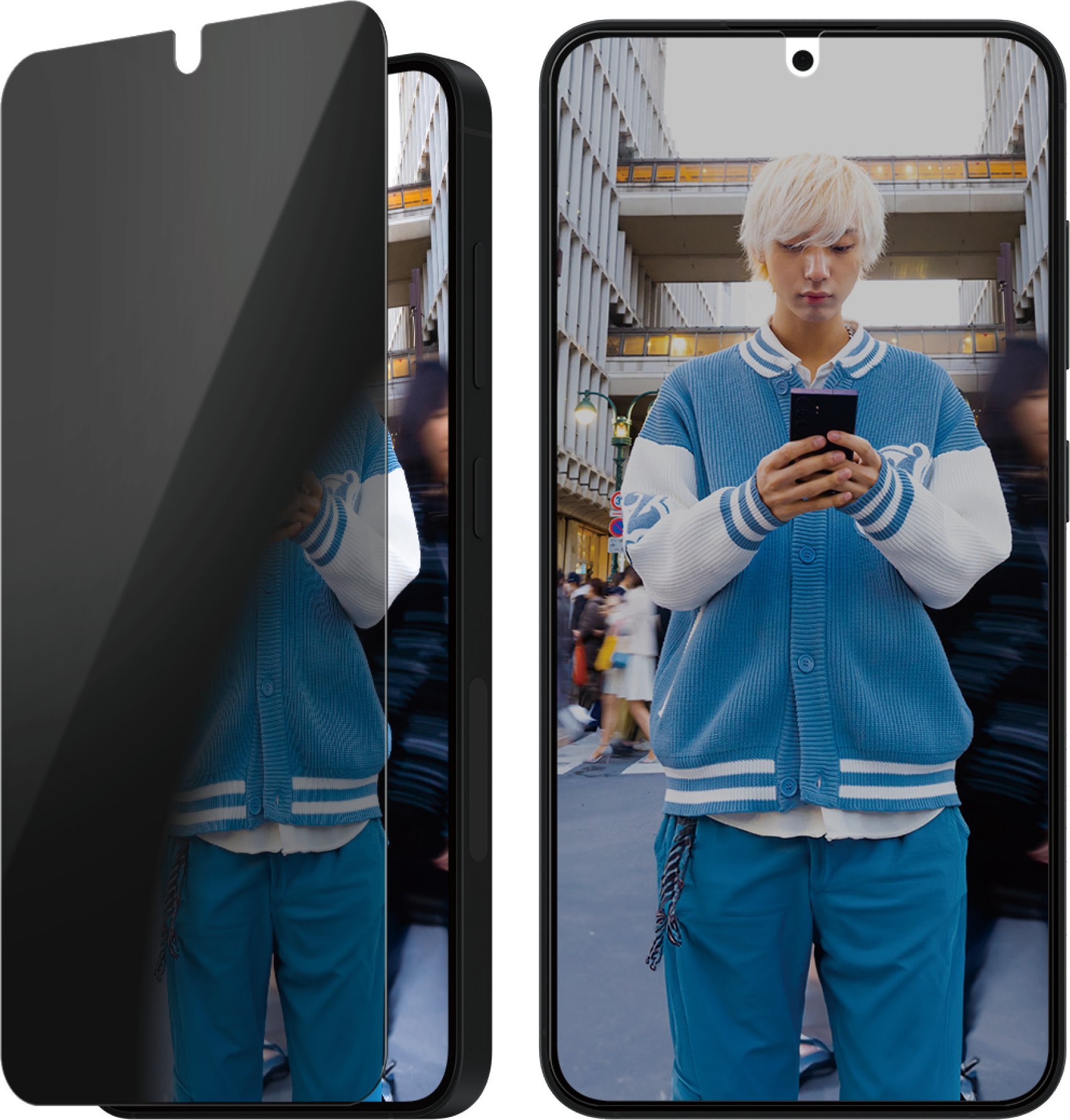 PanzerGlass Privacy - Ochrana obrazovky pro mobilní telefon - ultra široký tvar - sklo - s bezpečnostním filtrem - dvoucestné - pro Samsung Galaxy S25
