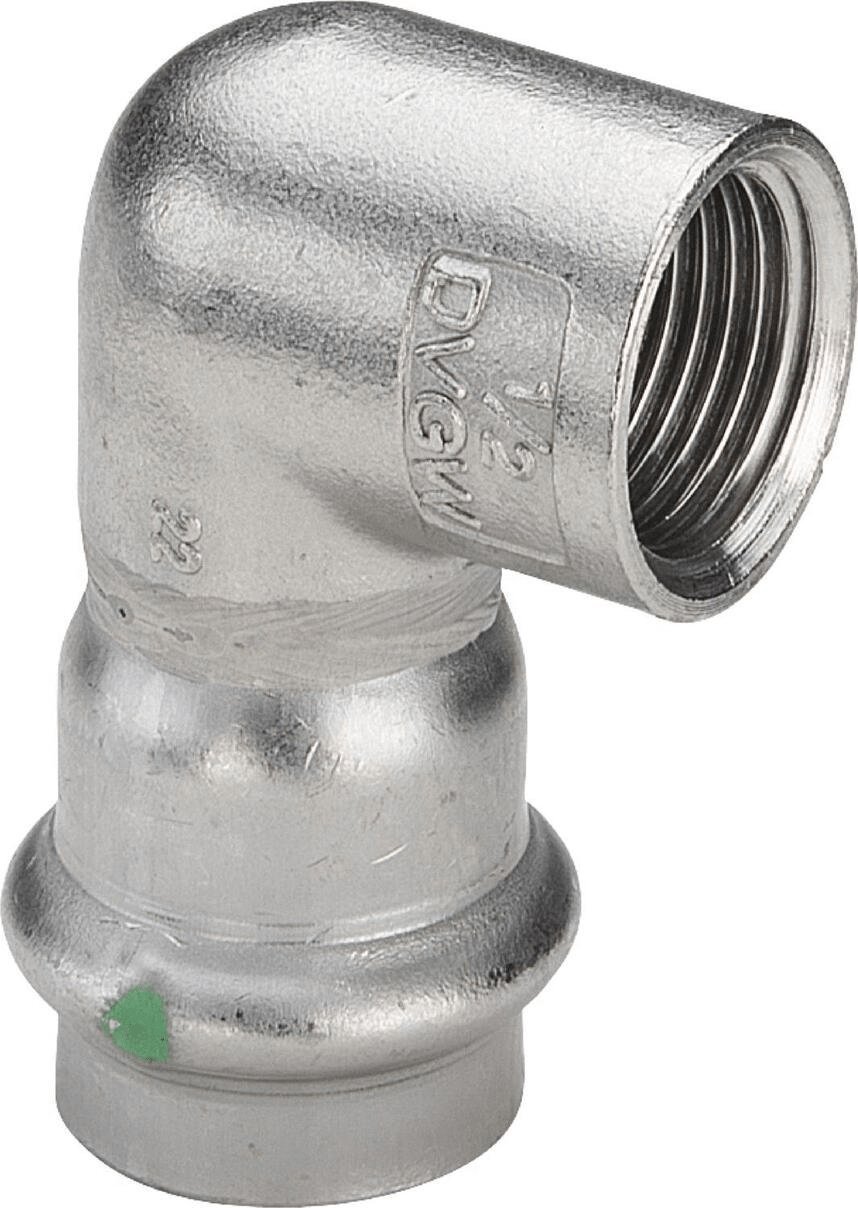 Viega Koleno 90° s nerezovou ocelí SC 18 x 1/2 - rez / lesklá Trubková spojka