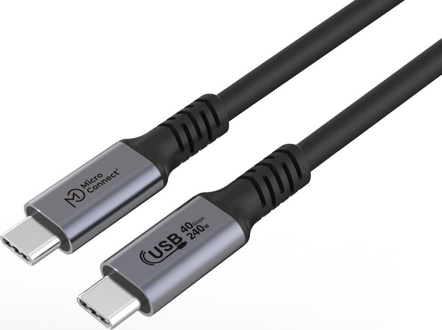 Kabel USB MicroConnect USB-C – USB-C 2 m černý (USB4CC2-240W)