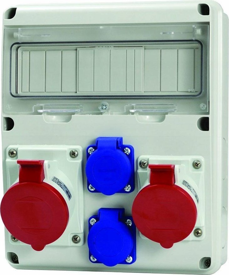Scame Stavebný rozvádzač na povrch 2x16A/5P 2x230V 11 modulov IP44-54 Enerbox Scame 633.1122 sivý