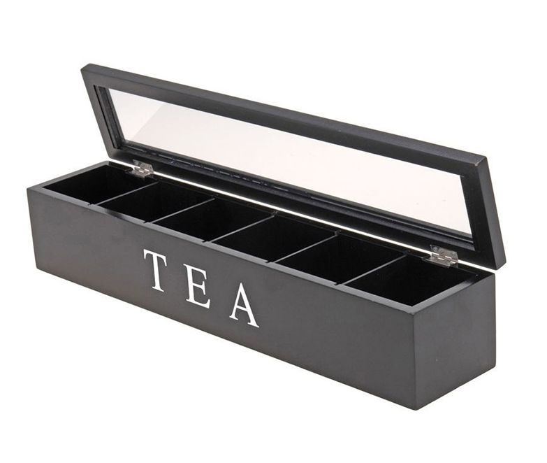 Krabička na čaj dřevěná 6 přihrádek TEA KO-C37800110