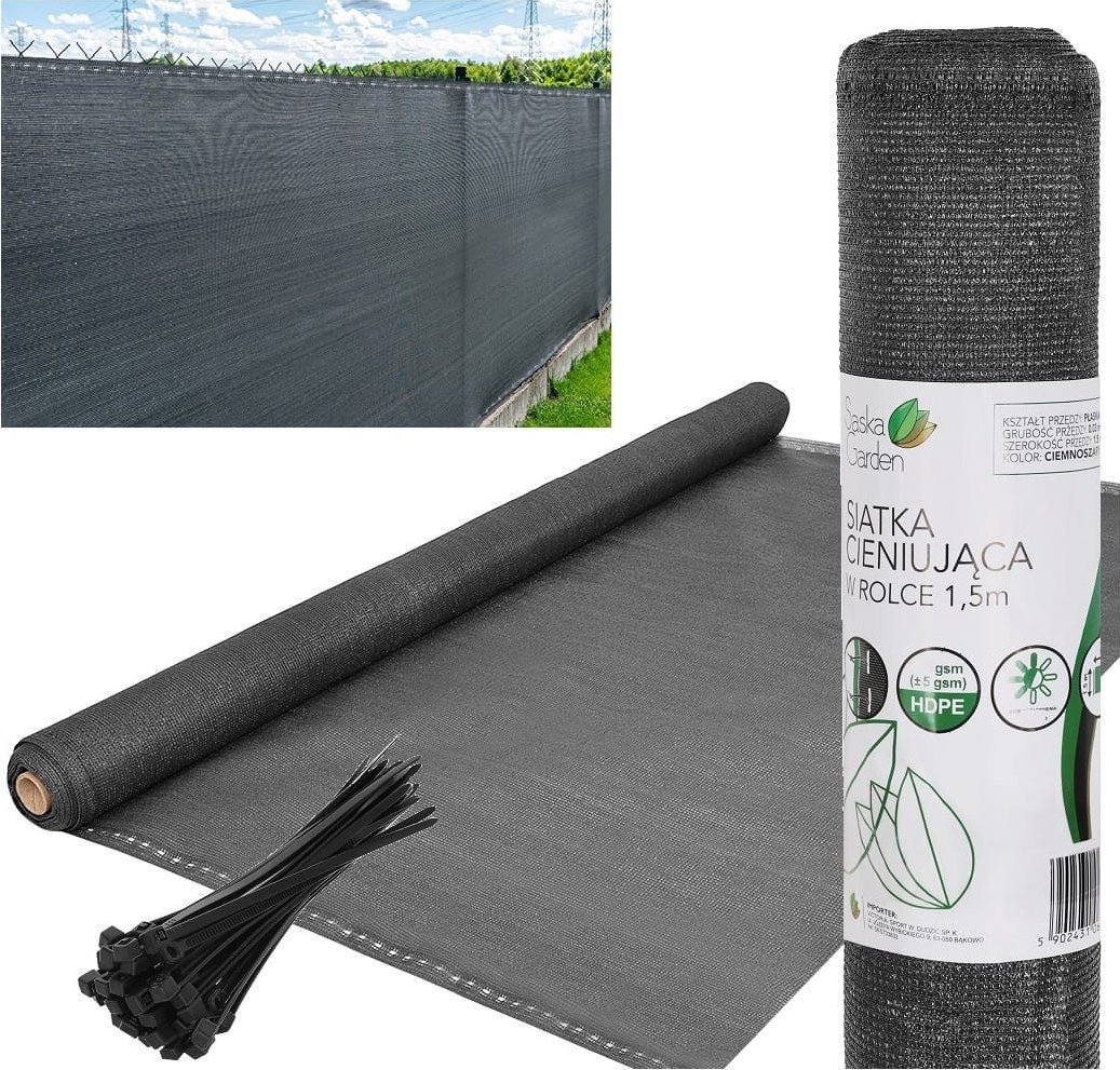 Saska Garden stínící síť 110G/M2 TMAVĚ ŠEDÁ ROLE 1,5X25M SASKA GARDEN
