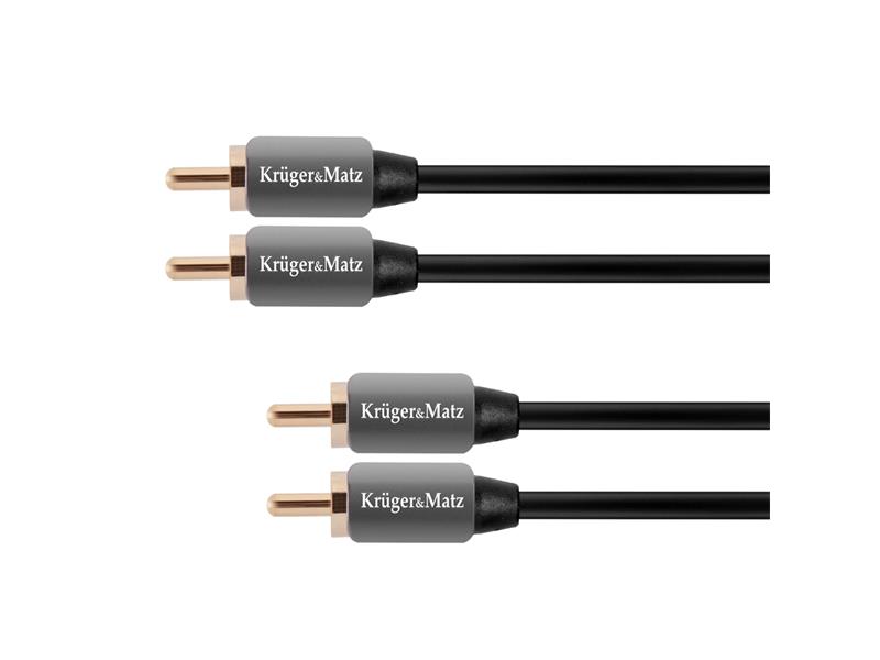 Kabel Kruger&Matz RCA (Cinch) x2 - RCA (Cinch) x2 1m szary (KM0304)