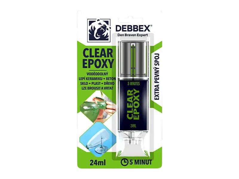 Lepidlo epoxy dvojzložkové transparent 24 ml striekačka DEBB