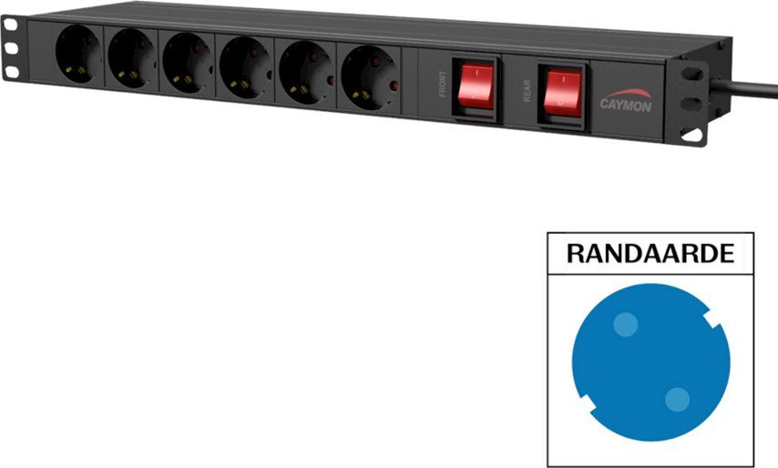 Caymon  PSR269GS/B Power strip 19 – zásuvky německého typu