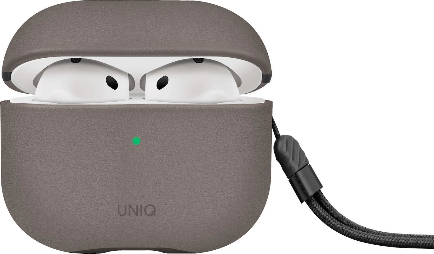 Uniq Lyden DS - Pouzdro z umělé kůže pro AirPods 4 šedé - Bezpečnost zaručena. Jednoduché splátky. Doprava zdarma od 170 PLN.