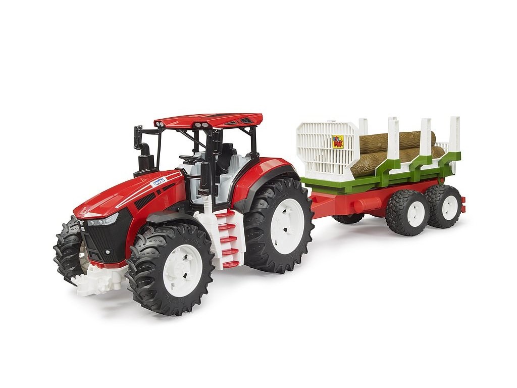 BRUDER 3453 ROADMAX Traktor s přívěsem a 3 klády