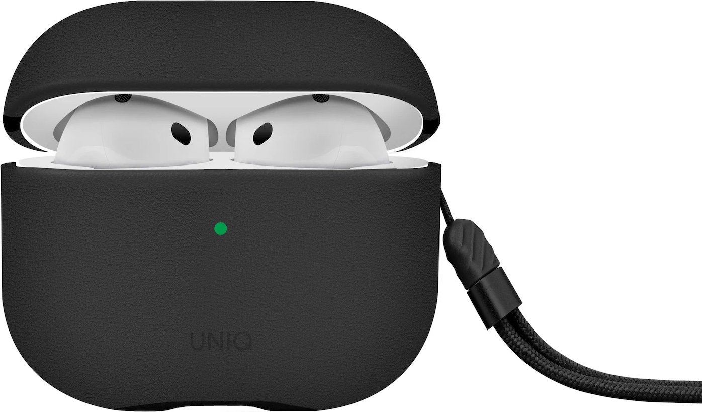 Uniq Lyden DS - Pouzdro z umělé kůže pro AirPods 4 černé - Bezpečnost zaručena. Jednoduché splátky. Doprava zdarma od 170 PLN.