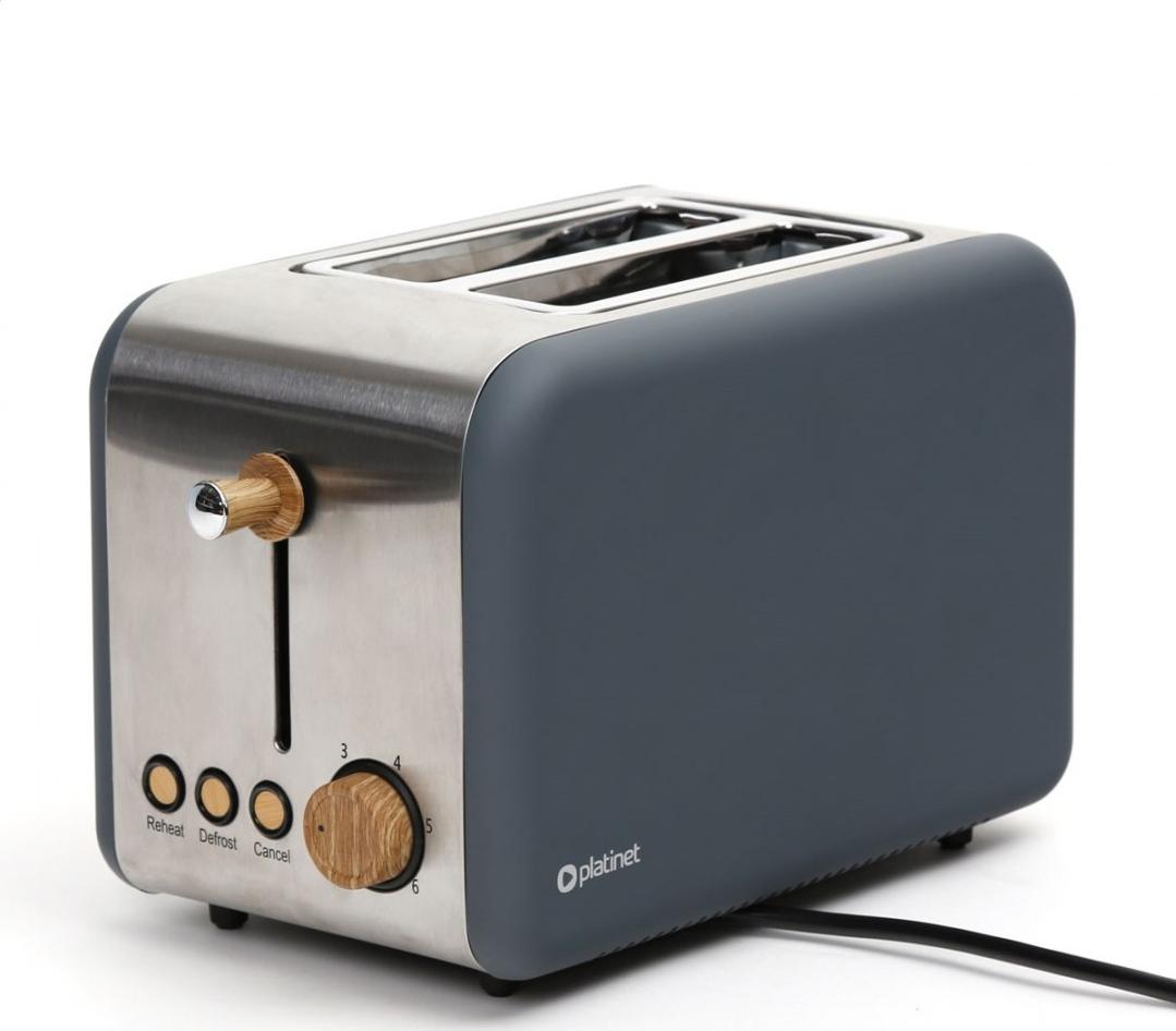 Platinet Topinkovač Elektrický topinkovač Platinet, sametový, dřevěný, šedý [45466]
